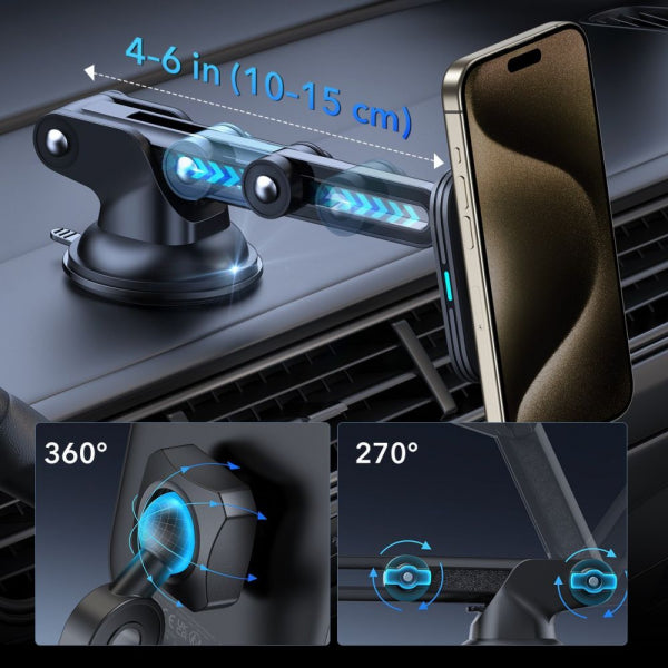 ESR Wireless Car Charger Halolock, 15W, 1.67A, Black