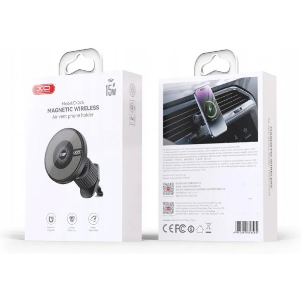 XO Design Wireless Car Charger CX025, 15W, 1.67A, Black