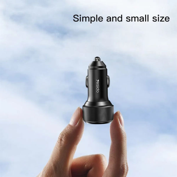 Yesido Car Charger Y48, 60W, 3A, 2 x USB-C, Black