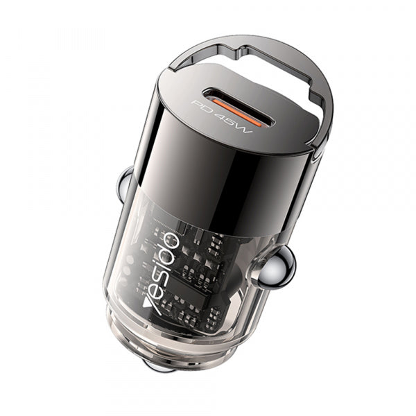 Yesido Car Charger Y67, 45W, 3A, 1 x USB-C, Black