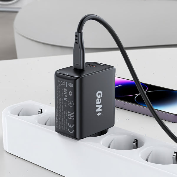 Acefast Wall Charger A49, 35W, 3A, 2 x USB-C, Black