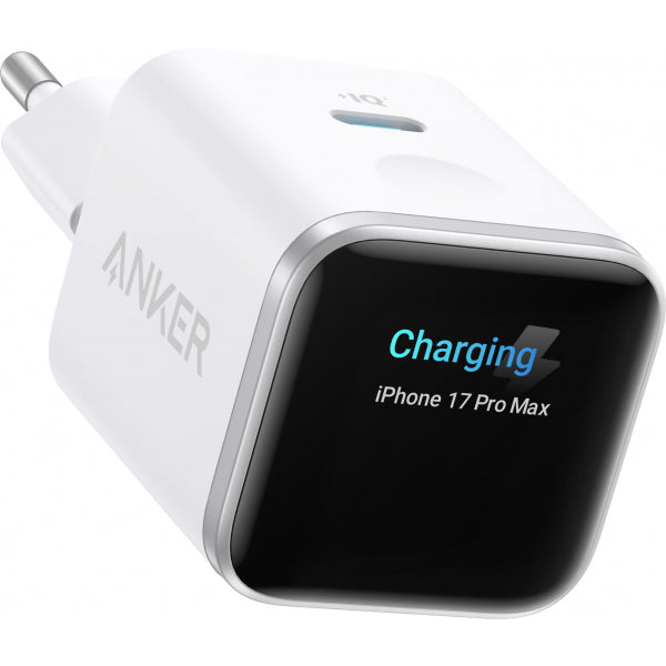 Anker Wall Charger Nano Display, 45W, 3A, 1 x USB-C, White A121DG21