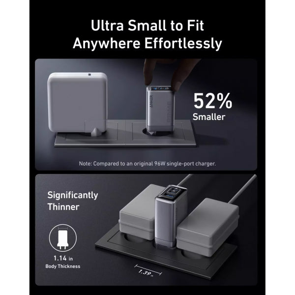 Anker Wall Charger Prime, 100W, 3A, 1 x USB-A - 2 x USB-C, Grey A2688341