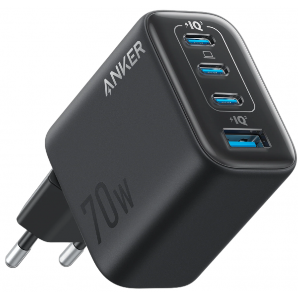 Anker Wall Charger Zolo, 70W, 1 x USB-A - 3 x USB-C, Black A121CG11