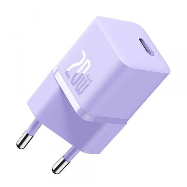 Baseus Wall Charger GaN Mini 1C, 20W, 3A, 1 x USB-C, Purple CCGN050105