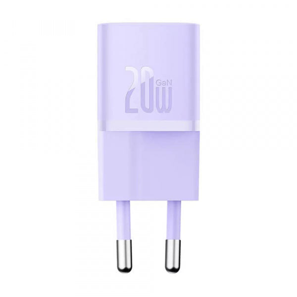 Baseus Wall Charger GaN Mini 1C, 20W, 3A, 1 x USB-C, Purple CCGN050105