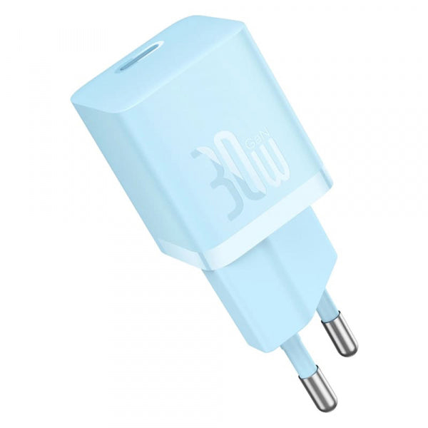Baseus Wall Charger GaN Mini 1C, 30W, 3A, 1 x USB-C, Blue CCGN070603