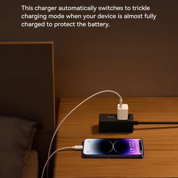 Baseus Wall Charger GaN Mini 1C, 30W, 3A, 1 x USB-C, Blue CCGN070603