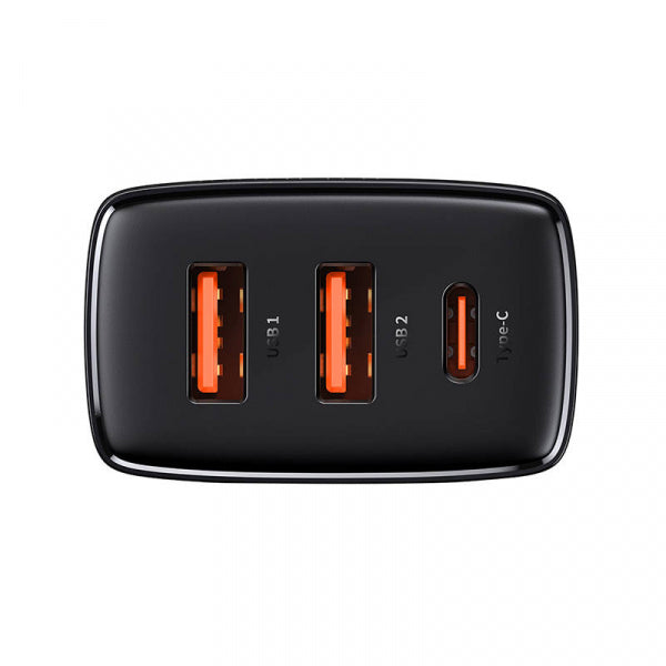 Baseus Wall Charger Compact, 30W, 3A, 1 x USB-C - 2 x USB-A, Black CCXJ-E01