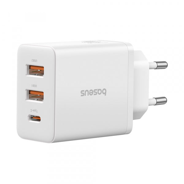 Baseus Wall Charger Cube, 30W, 3A, 1 x USB-C - 2 x USB-A, White P10111402213-00