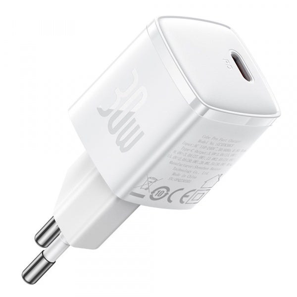 Baseus Wall Charger Cube Pro, 30W, 3A, 1 x USB-C, White CCXF000302