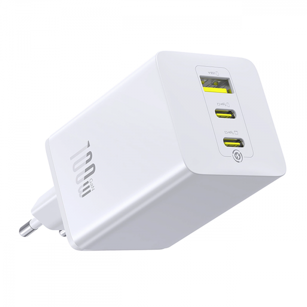 Baseus Wall Charger EnerFill FE11, 100W, 5A, 1 x USB-A - 2 x USB-C, White P10182102213-00
