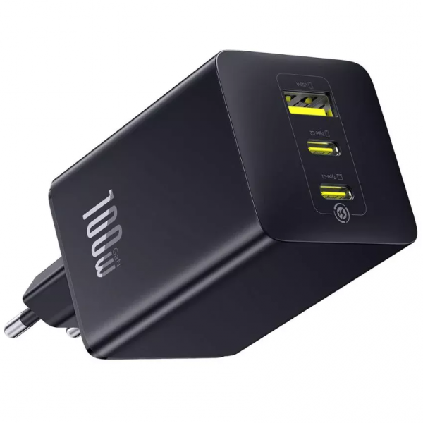 Baseus Wall Charger EnerFill FE11, 100W, 5A, 1 x USB-A - 2 x USB-C, Grey P10182102123