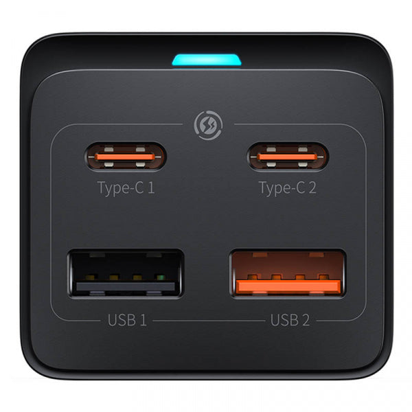 Baseus Power Strip GaN3 Pro, 1 x Schuko - 2 x USB-A - 2 x USB-C, Black PSZM000901