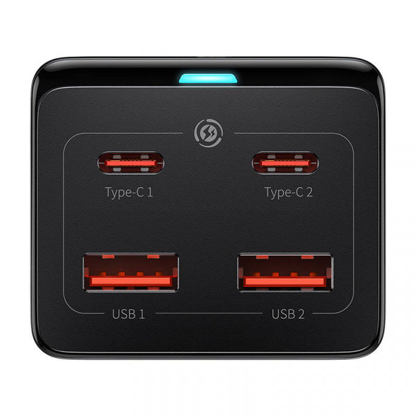 Baseus Power Strip GaN3 Pro, 1 x Schuko - 2 x USB-A - 2 x USB-C, Black PSZM000401
