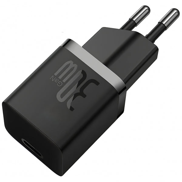 Baseus Wall Charger GaN Mini 1C, 30W, 3A, 1 x USB-C, Black CCGN070401