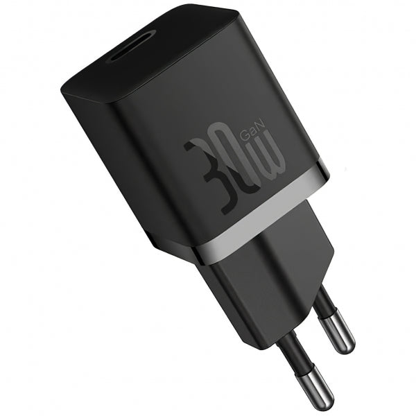 Baseus Wall Charger GaN Mini 1C, 30W, 3A, 1 x USB-C, Black CCGN070401