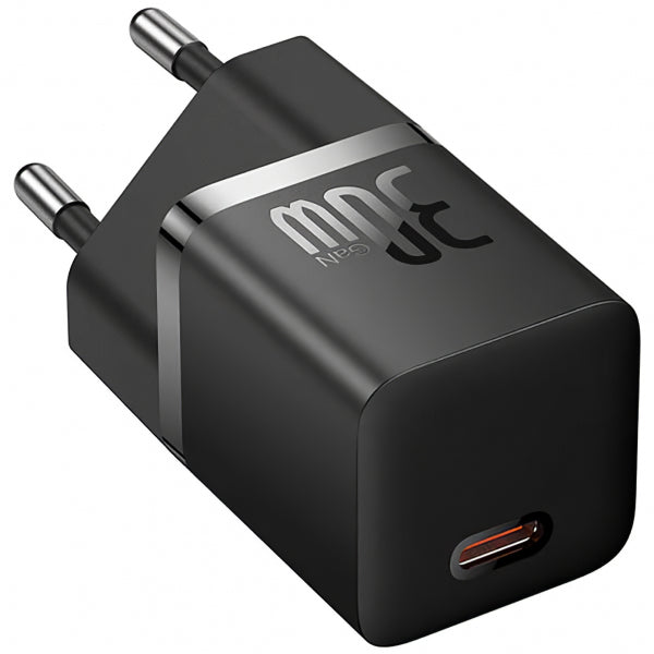 Baseus Wall Charger GaN Mini 1C, 30W, 3A, 1 x USB-C, Black CCGN070401