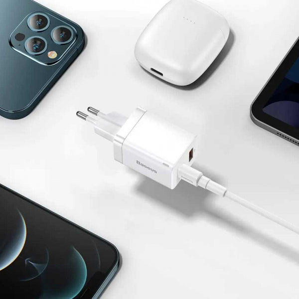 Baseus Wall Charger Super Si Pro, 30W, 3A, 1 x USB-A - 1 x USB-C, White CCSUPP-E02