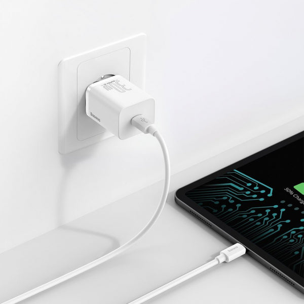 Baseus Wall Charger Super Si 1C, 30W, 3A, 1 x USB-C, White CCSUP-J02