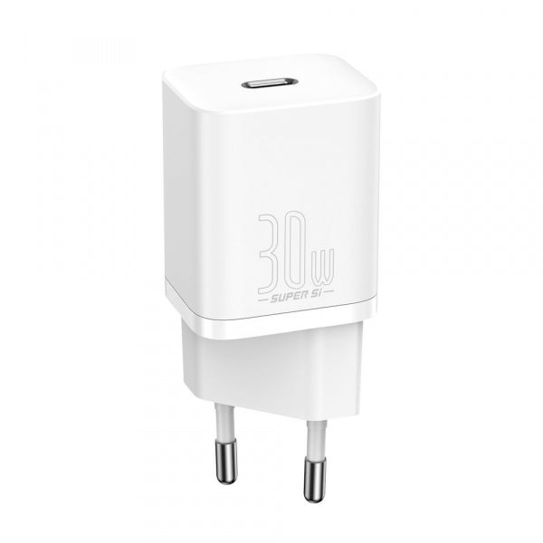 Baseus Wall Charger Super Si 1C, 30W, 3A, 1 x USB-C, White CCSUP-J02