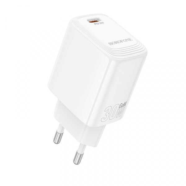 Borofone Wall Charger BN28 Fuente, 30W, 3A, 1 x USB-C, White