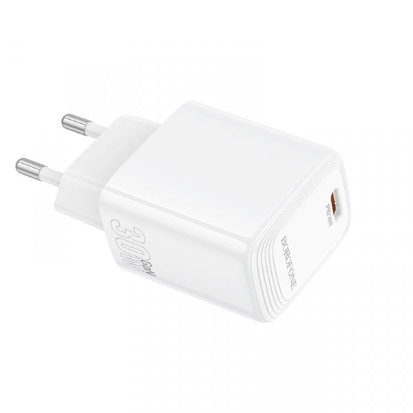 Borofone Wall Charger BN28 Fuente, 30W, 3A, 1 x USB-C, White