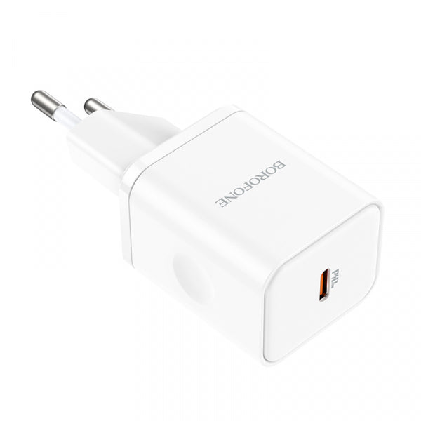Borofone Wall Charger BN6 Field, 20W, 3A, 1 x USB-C, White