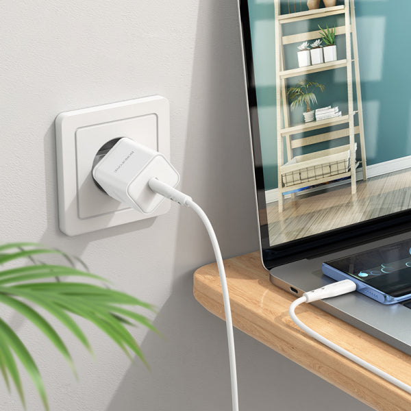Borofone Wall Charger BN6 Field, 20W, 3A, 1 x USB-C, White