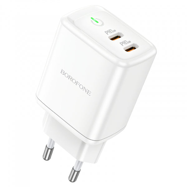 Borofone Wall Charger BN9, 35W, 3A, 2 x USB-C, White