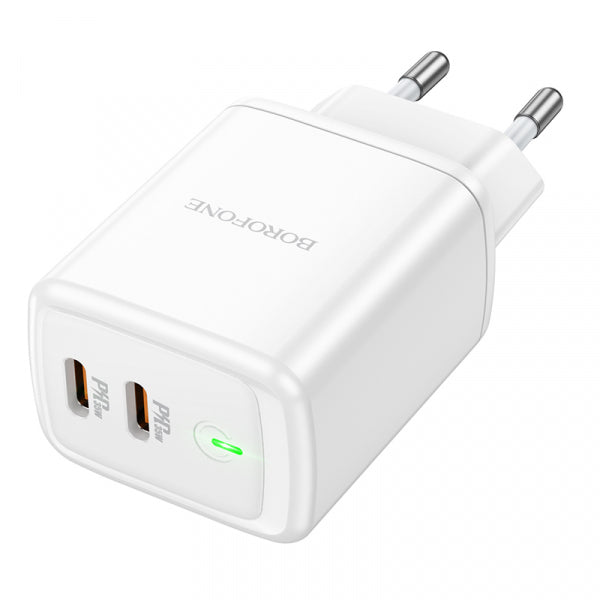Borofone Wall Charger BN9, 35W, 3A, 2 x USB-C, White