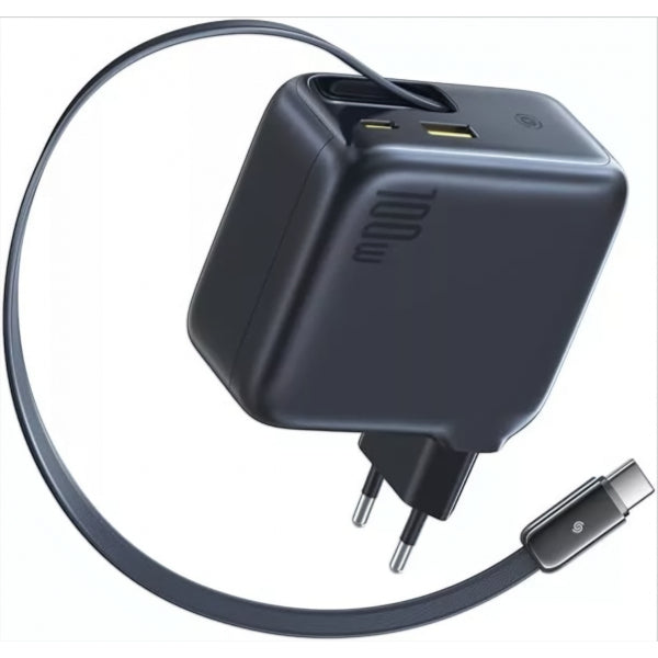 Baseus Wall Charger EnerCore CJ11, 100W, 1 x USB-A - 2 x USB-C, with USB-C Cable, Black E0120M00