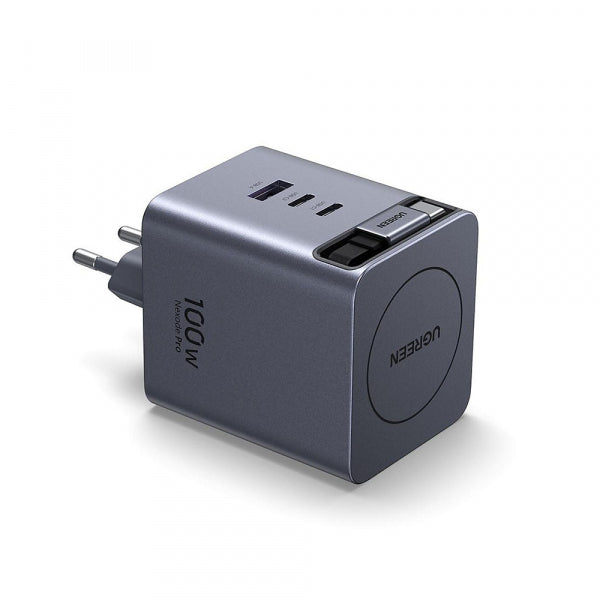 Ugreen Wall Charger X616 (65828), 100W, 5A, 1 x USB-A - 3 x USB-C, with USB-C Cable, Grey