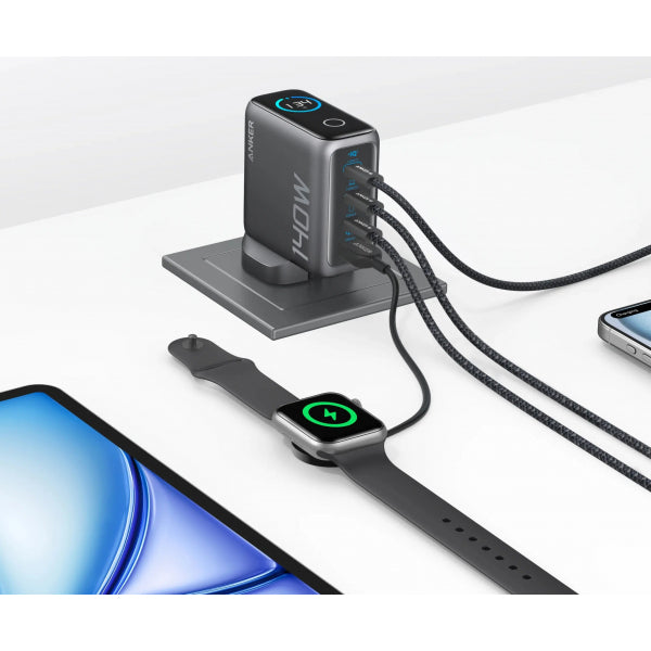 Anker Wall Charger Zolo, 140W, 5A, 1 x USB-A - 3 x USB-C, with USB-C Cable, Black B2697GZ1
