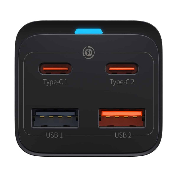 Baseus Desktop Charger GaN3 Pro, 65W, 3A, 2 x USB-A - 2 x USB-C, with USB-C Cable, Black CCGP040101