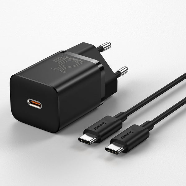 Baseus Wall Charger Super Si, 25W, 3A, 1 x USB-C, with USB-C Cable, Black TZCCSUP-L01