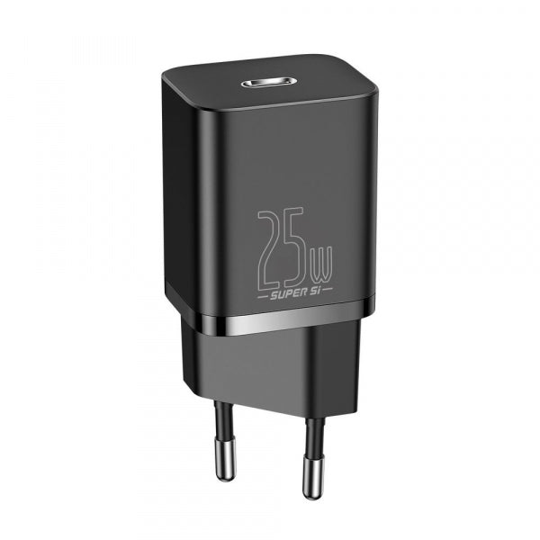 Baseus Wall Charger Super Si, 25W, 3A, 1 x USB-C, with USB-C Cable, Black TZCCSUP-L01
