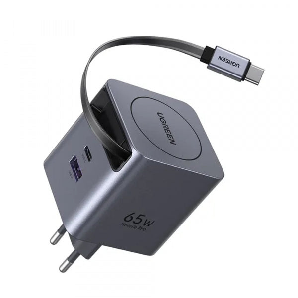 Ugreen Wall Charger X615, 65W, 3A, 1 x USB-A - 1 x USB-C, with USB-C Cable, Grey