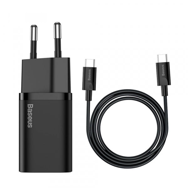 Baseus Wall Charger Super Si, 25W, 3A, 1 x USB-C, with USB-C Cable, Black TZCCSUP-L01