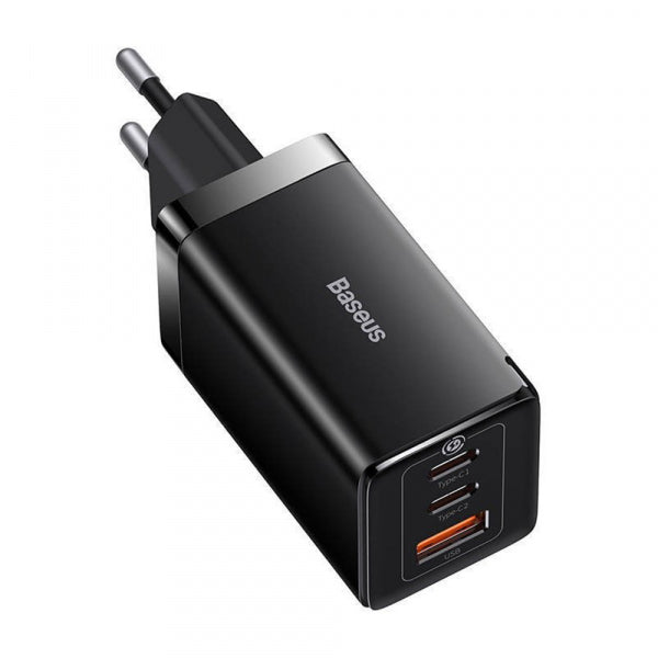 Baseus Wall Charger GaN5 Pro, 65W, 3.25A, 1 x USB-A - 2 x USB-C, with USB-C Cable, Black CCGP120201