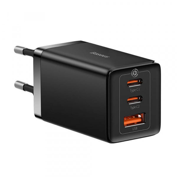 Baseus Wall Charger GaN5 Pro, 65W, 3.25A, 1 x USB-A - 2 x USB-C, with USB-C Cable, Black CCGP120201