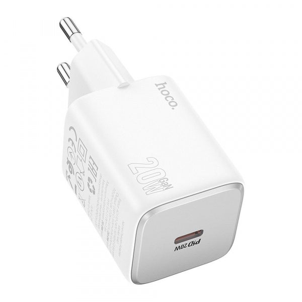Hoco Wall Charger N40, 20W, 3A, 1 x USB-C, White