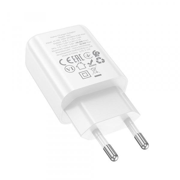 Hoco Wall Charger N62, 30W, 3A, 1 x USB-C, White