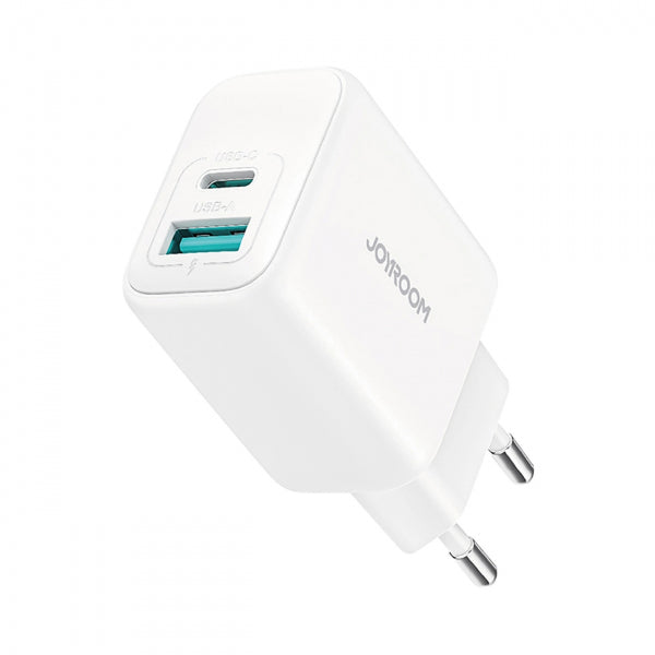 Joyroom Wall Charger JR-TCF21, 20W, 3A, 1 x USB-A - 1 x USB-C, White