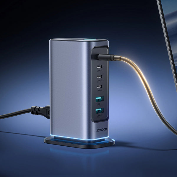Joyroom Desktop Charger JR-TCM02, 65W, 3.25A, 2 x USB-A - 4 x USB-C, Grey