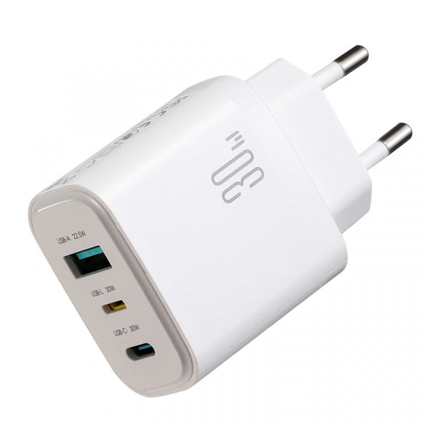 Joyroom Wall Charger JR-TG6, 30W, 3A, 1 x Lightning - 1 x USB-C, White