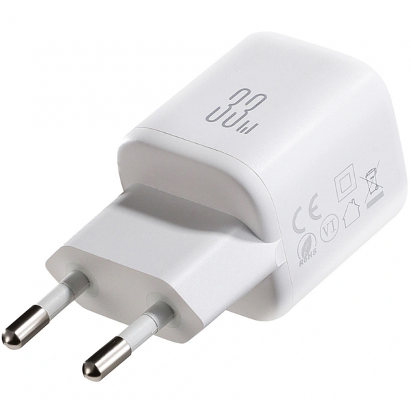 Joyroom Wall Charger JR-TG7, 33W, 3A, 1 x USB-A - 1 x USB-C, White