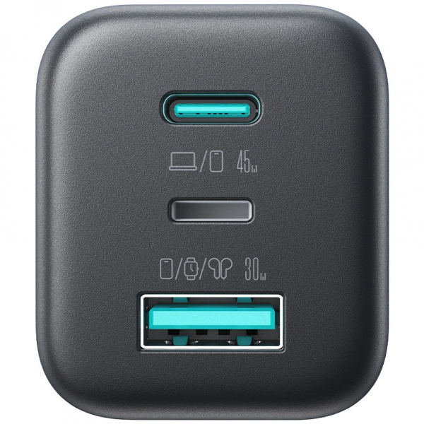 Joyroom Wall Charger JR-TO1, 45W, 3A, 1 x Lightning - 1 x USB-A - 1 x USB-C, Black