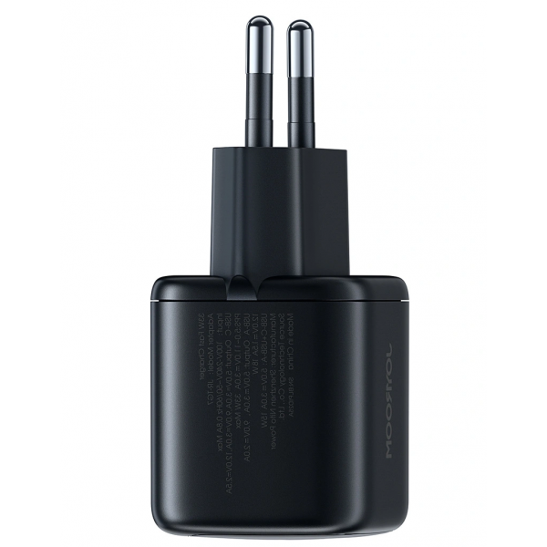 Joyroom Wall Charger JR-TG7, 33W, 3A, 1 x USB-A - 1 x USB-C, Black