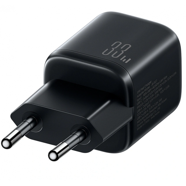 Joyroom Wall Charger JR-TG7, 33W, 3A, 1 x USB-A - 1 x USB-C, Black